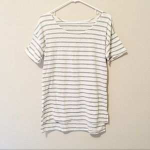 Gray and white stripe top